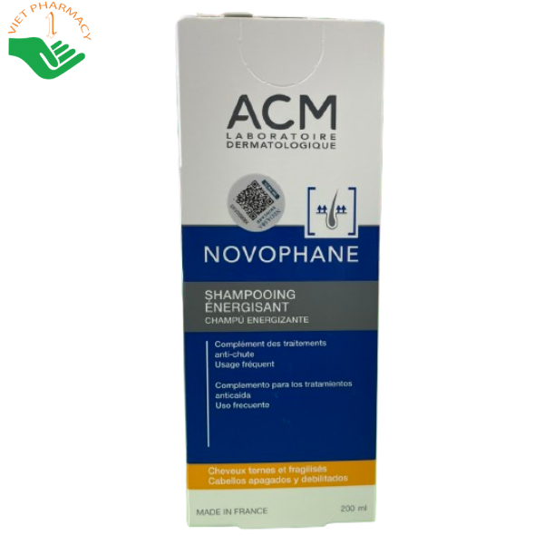 Dầu gội làm sạch và dưỡng tóc khỏe mạnh ACM Novophane Energizing Shampoo